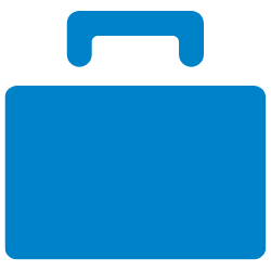 blue business suitcase icon