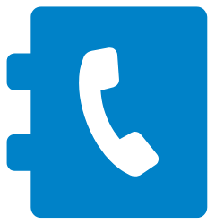 blue contact book icon